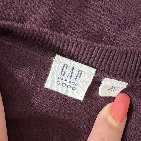 The Gap Purple and Pink Striped Sweater Long Sleeve Medium 100% Cotton - Picture 6 of 6